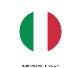 Flag of Italy in circle. Vector flag  of Italy. 