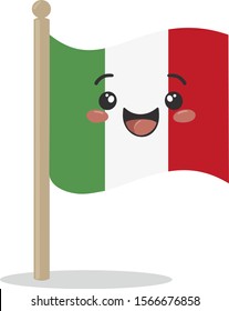 Flag of Italy. cute vector illustration for sticker