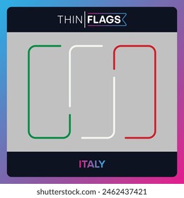 The flag of Italy, Download Editable Thin Icons. Country, World and International Flag Icons Set. Italian Flag Icon Graphic Vector Stroke