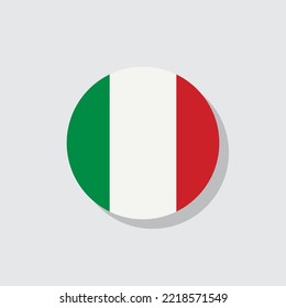 Icono plano de la bandera de Italia, signo vectorial, pictograma colorido aislado en blanco. Símbolo, ilustración del logotipo. Diseño de estilo plano
