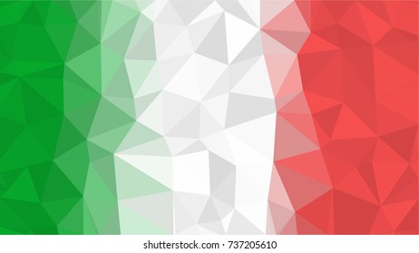 Flag of Italy, geometric polygonal triangle style, Illustration vector