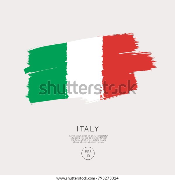 Flag Italy Grunge Brush Stroke Vector Stock Vector (Royalty Free) 793273024