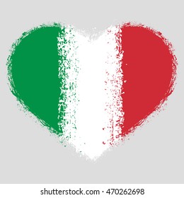 Flag of Italy grunge heart