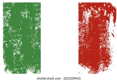 Flag of Italy. Grunge, scratch and old style flag Vector Illustration
