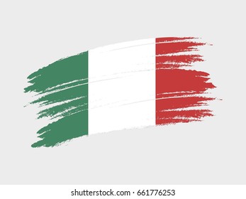 Flag of Italy grunge style. Isolated vector illustration on white background.