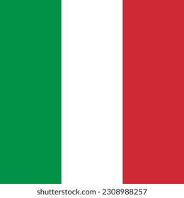 The flag of Italy. Flag icon. Standard color. Square flag. Computer illustration. Digital illustration. Vector illustration.