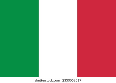 The flag of Italy. Flag icon. Standard color. Standard size. A rectangular flag. Computer illustration. Digital illustration. Vector illustration.