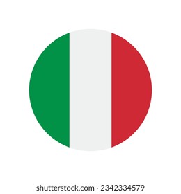 The flag of Italy. Flag icon. Standard color. Circle icon flag. 3d illustration. Computer illustration. Digital illustration. Vector illustration.