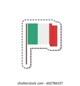 flag of Italy icon, sticker. isolated on white background. vector illustration
