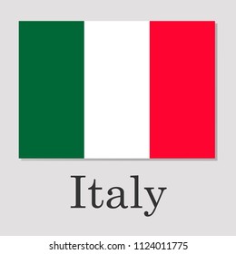 flag of Italy isolated on a gray background the inscription