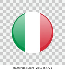 Flag of Italy isolated on transparent. Icon vector