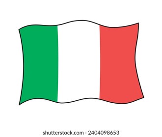 Ilustración vectorial aislada de la bandera de Italia