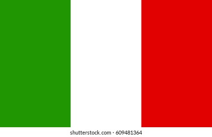 Flag of Italy. Italian national symbol with green, white and red colors. Vector illustration.