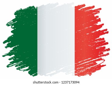 Flag of Italy, Italian Republic. Template for award design, an official document with the flag of Italy. Bright, colorful vector illustration.