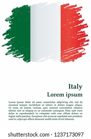 Flag of Italy, Italian Republic. Template for award design, an official document with the flag of Italy. Bright, colorful vector illustration.
