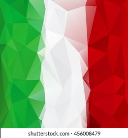 Flag of italy made of abstract triangles