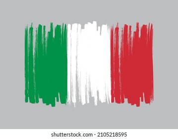 Flag of Italy made with brush strokes.