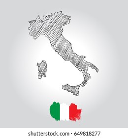 Flag of Italy and map