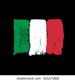 Flag of Italy on a black background