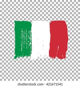 Flag of Italy on an empty background. Vector art.