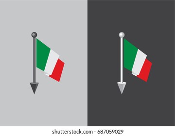 Flag of Italy. Flag on the flagstaff