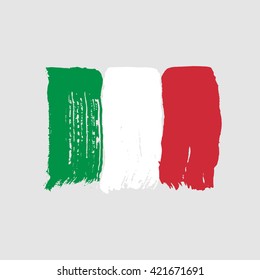 Flag of Italy on a gray background. Vector art.