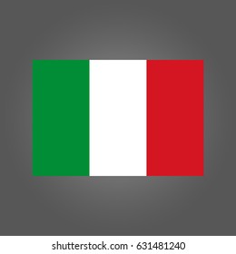 Flag of Italy on gray background