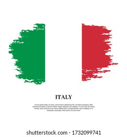 flag of italy painted with grunge brush isolated on white background