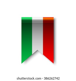 Flag of Italy. Ribbon. Vector illustration.