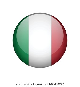 Bandera de Italia. Vector de icono redondo 