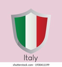 Flag of Italy shield icon design, Simple gradient vector illustration, eps 10
