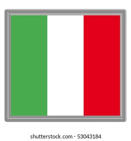 Flag of Italy with silver frame