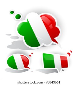 Bandera de Italia. Burbuja de voz
