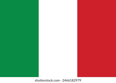 Flag of Italy. Symbol of patriotism and freedom, Suitable for digital editing and printing of any size. Italian Republic (Italy) Europe Flag, official colours, Vector illustration EPS10.