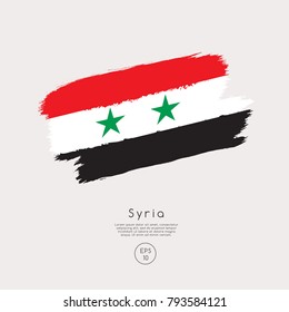 Flag of Italy in Syria Brush Stroke : Vector Illustration