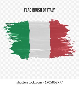 Flag Of Italy in texture brush  with transparent background, vector illustration in eps file