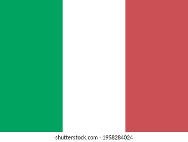 Flag of Italy with three vertical stripes in green, white and red