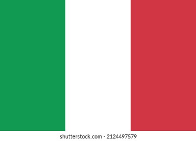 La bandera de Italia. Tricolor: verde, blanco, rojo. Ilustración vectorial aislada sobre fondo blanco.