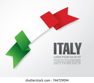 Flag of Italy, vector illustration, card layout design