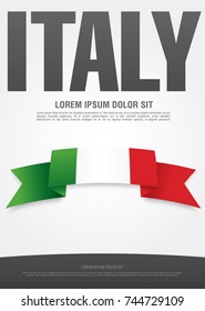 Flag of Italy, vector illustration, card layout design