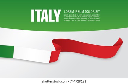 Flag of Italy, vector illustration, card layout design