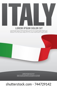 Flag of Italy, vector illustration, card layout design