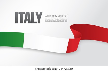 Flag of Italy, vector illustration, card layout design