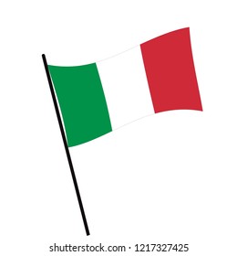 Flag of Italy , Italy flag waving isolated vector illustration