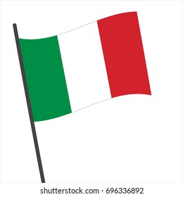 Flag of Italy , Italy flag waving isolated vector illustration