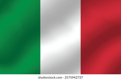 Flag of Italy. Waving flag of Italy. Vector illustration.  