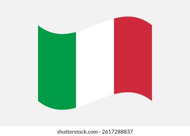 Flag of Italy. Italy wavy flag digital vector illustration. Fluttering flag.