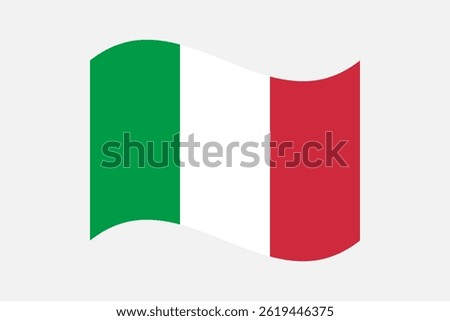 Flag of Italy. Italy wavy flag digital vector illustration. Fluttering flag.
