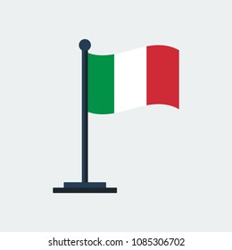 Flag Of Italy.Flag Stand On White Background. Vector Design