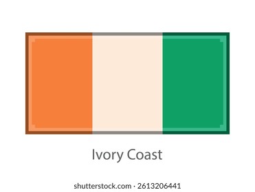 Flag of Ivory Coast. Pixel art style (vector).
